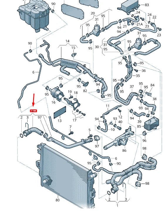 NEW VW TOUAREG 7P MK2 COOLANT HOSE PIPE 7P0121070AR ORIGINAL