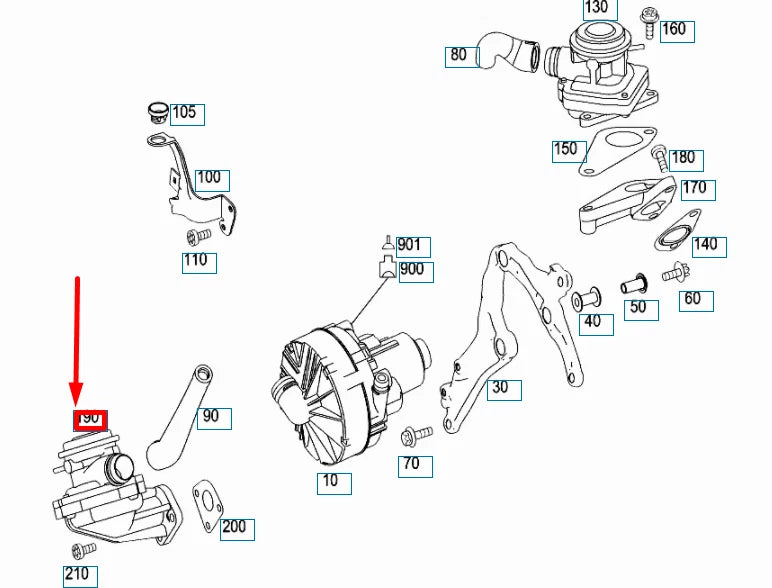 NEW MERCEDES-BENZ ML W164 AIR PUMP CYLINDER HEAD VALVE A0021408360 ORIGINAL