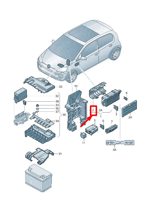 NEW VW LUPO 6X1, 6E1 FUSE HOLDER COVER 6X0973374 ORIGINAL