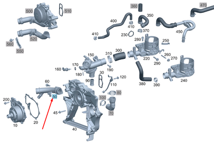 NEW MERCEDES-BENZ VITO W639 WATER PUMP COOLANT LINE A6512000051 ORIGINAL