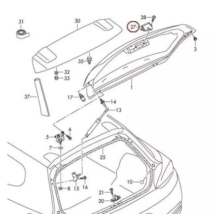 NEW VOLKSWAGEN SCIROCCO TRUNK LID LOCK INNER MECHANISM 1K8827505D 2010