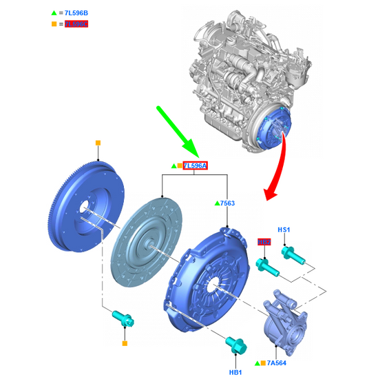 new ford fiesta mk7 clutch kit fm51-7540-ab 2088325 original