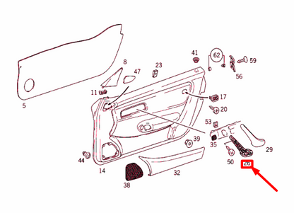 NEW MB SLK R170 FRONT LEFT DOOR BOTTOM GRAB HANDLE A17072003751267 ORIGINAL