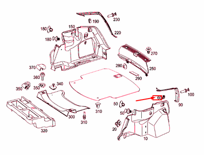 new mercedes-benz c w204 luggage compartment bracket clip a2046930014 original