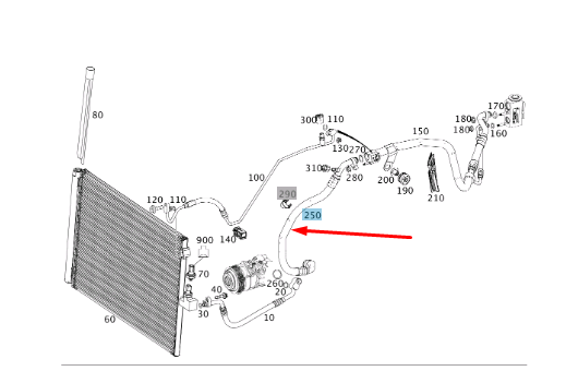 NEW MERCEDES-BENZ SL R231 A/C AIR CON REFRIGERANT HOSE PIPE A2318300015 ORIGINAL