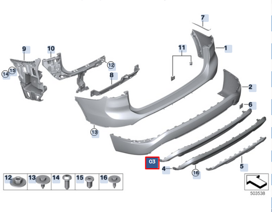 new bmw x1 f48 rear bumper panel trim 51129451708 9451708 original