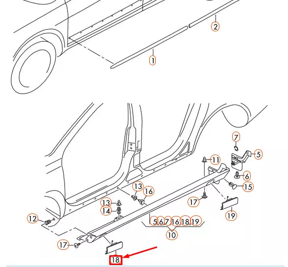 NEW VOLKSWAGEN PASSAT CC JACK POINT COVER LEFT FRONT 3C8853247GRU ORIGINAL