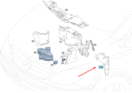 new mb vito w447 front left fender wheel arch damping a4476821500 original
