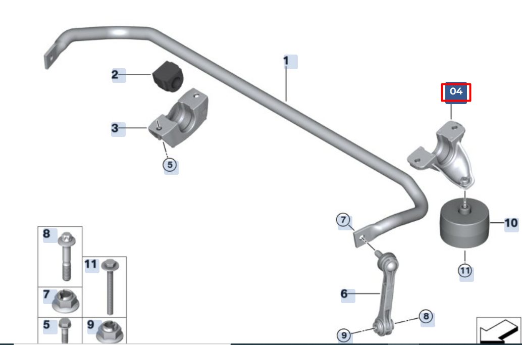 new bmw 5 g30 rear stabilizer support bracket 33556876180 original