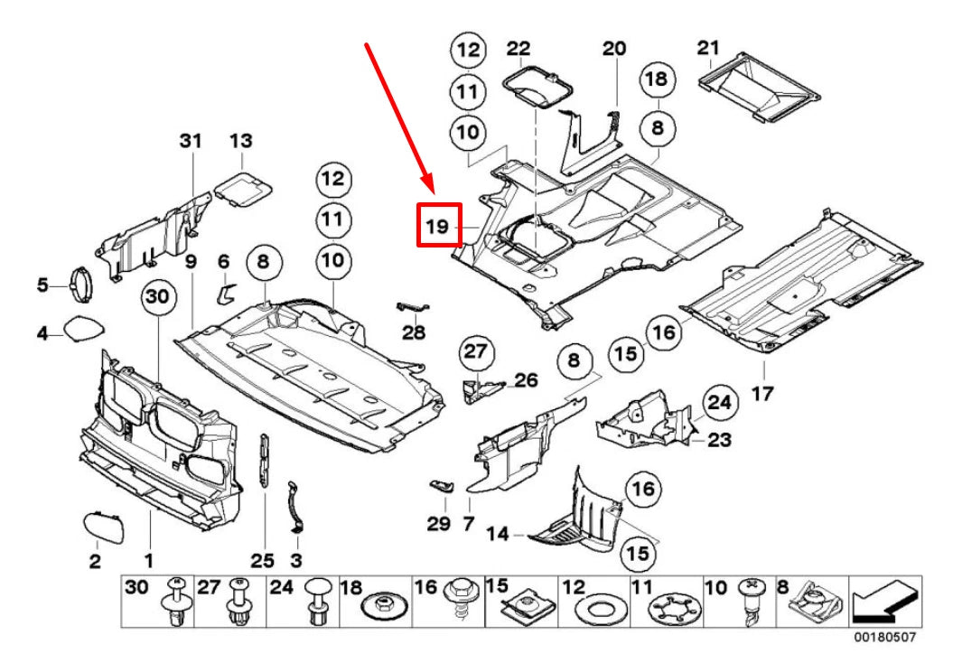 NEW BMW 5 E39 UNDERCOVER PANEL 8240510 51718240510 ORIGINAL