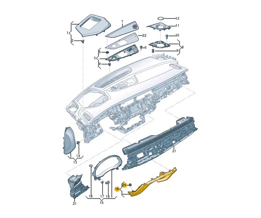 NEW AUDI Q7 4M DASH PANEL MOLDING COVER LHD 4M885791624A