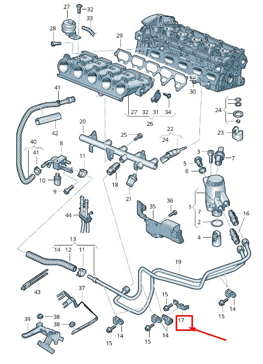 NEW AUDI RSQ3 8U FUEL LINE RETAINER 07K127785