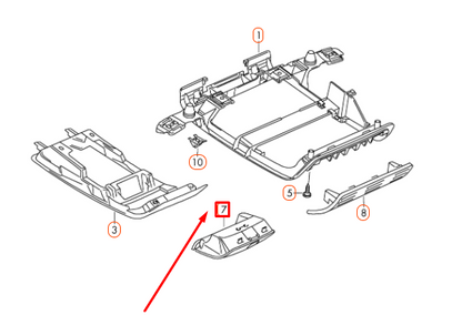 NEW VOLKSWAGEN CC ROOF CONSOLE SPECTACLES HOLDER 1K0868837G82V ORIGINAL