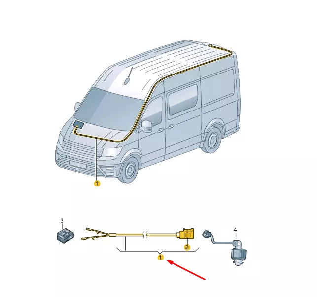 NEW VW CRAFTER MK2 SZ REAR CAMERA CABLE SET 7C0971192