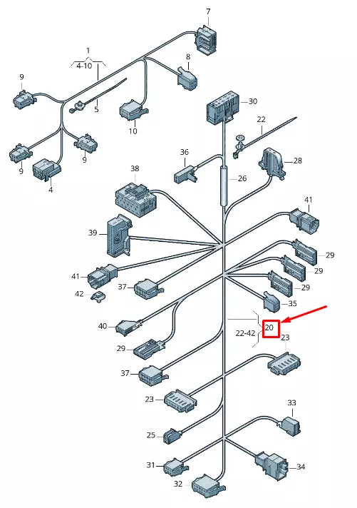 NEW VW SHARAN 7N RIGHT SEAT FRAME WIRING HARNESS 7N0971366AG