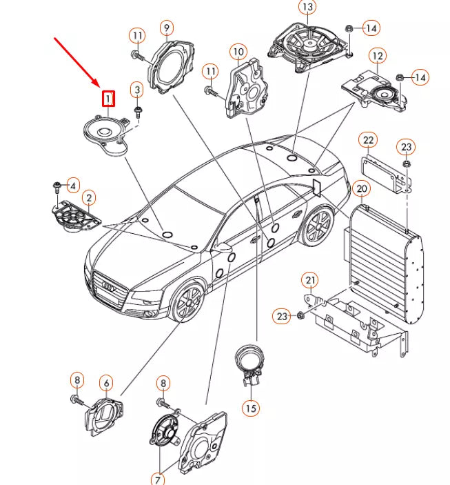 NEW AUDI A8 D4 DASHBOARD CENTER LOUDSPEAKER 4H0035402