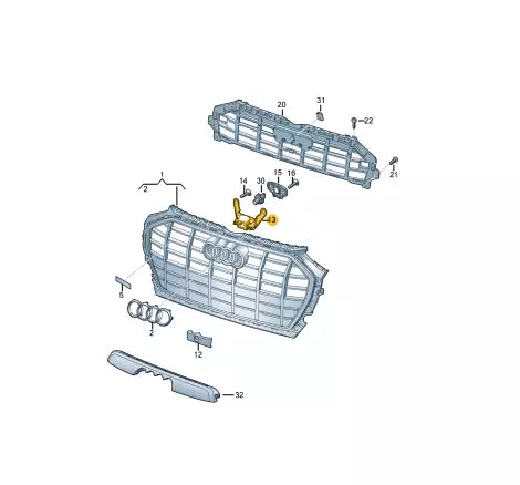 NEW AUDI Q5 FY 80A SPORTBACK FRONT RADIATOR GRILLE BRACKET 80A853231D