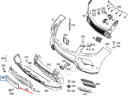 NEW MB M-CLASS W166 FRONT BUMPER LICENSE NUMBER PLATE A1668850181 2014 ORIGINAL