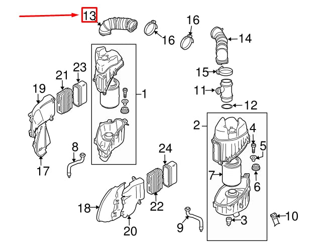 NEW AUDI A8 D3 4E RIGHT INTAKE THROTTLE BODY HOSE 07L129628E ORIGINAL