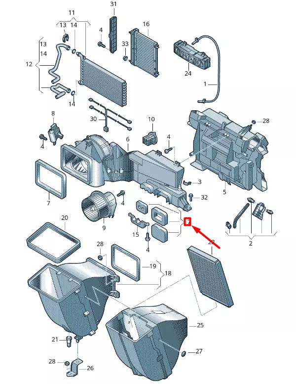NEW VOLKSWAGEN CRAFTER 2F MK1 HEATER UNIT SEAL 2E0819791