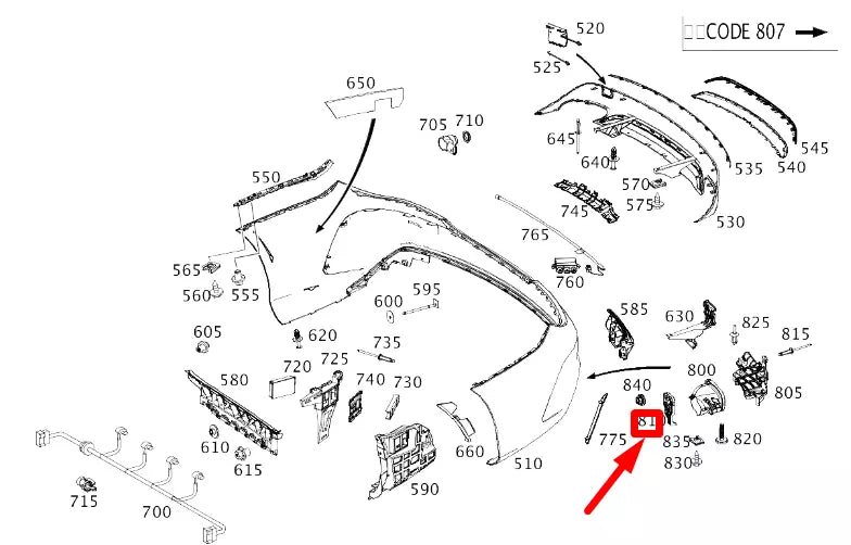 NEW MERCEDES-BENZ CLA COUPE C117 REAR RIGHT BUMPER BRACKET A1178854000 ORIGINAL