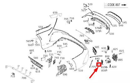 NEW MERCEDES-BENZ CLA COUPE C117 REAR RIGHT BUMPER BRACKET A1178854000 ORIGINAL