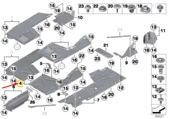 NEW BMW 1 F20 CENTER LEFT SIDE UNDERBODY COVER 51757241831 7241831 ORIGINAL