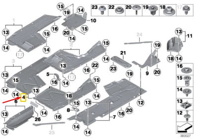 NEW BMW 1 F20 CENTER LEFT SIDE UNDERBODY COVER 51757241831 7241831 ORIGINAL