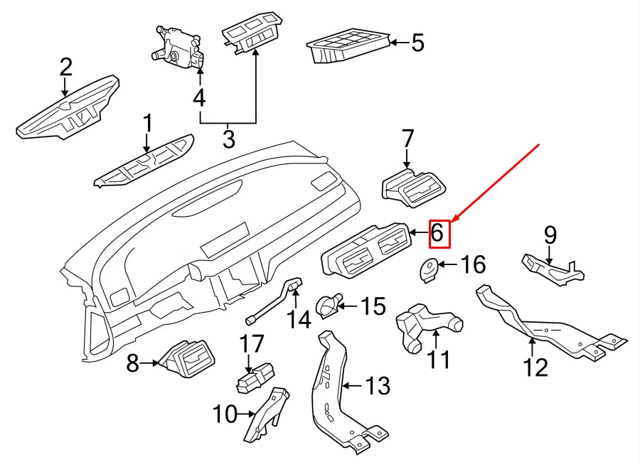 NEW VW PASSAT CC 35 FRONT CENTER AIR VENT 3AB819728CMAI ORIGINAL