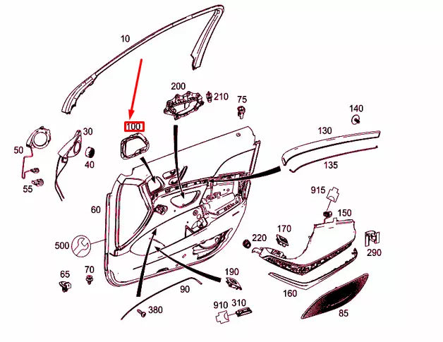NEW MB S W222 FRONT LEFT DOOR LOUDSPEAKER COVER GRILLE A22282015122A77 ORIGINAL
