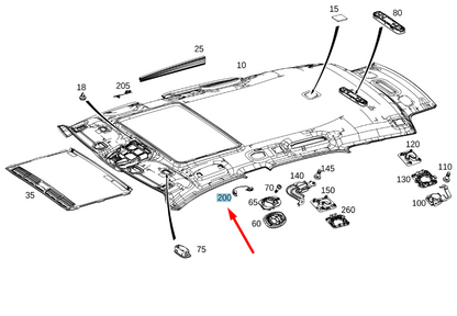 NEW MERCEDES-BENZ GLE W167 HEADLINER LED MODULE A1679060006 ORIGINAL