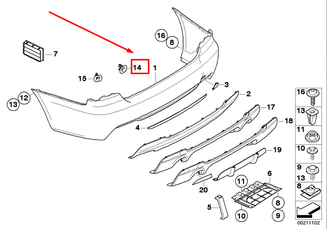 new bmw 3 coupe e92 rear bumper pdc sensor holder 8044388 51128044388 original