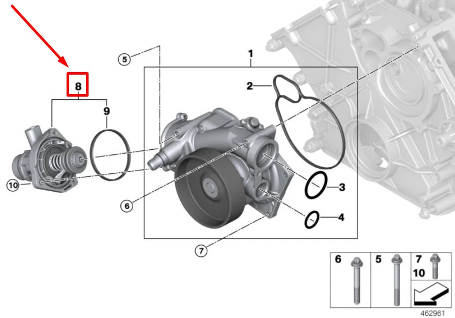 NEW BMW 5 G30 THERMOSTAT W/CHARACTERIST CONTROL 11538685978 8685978 ORIGINAL