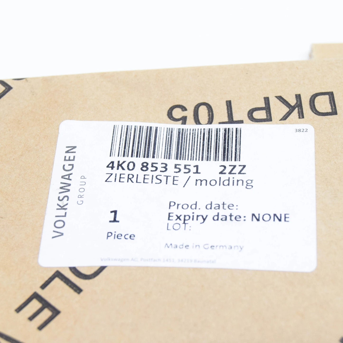 NEW AUDI A6 4A C8 REAR CENTER BUMPER TRIM 4K08535512ZZ ORIGINAL