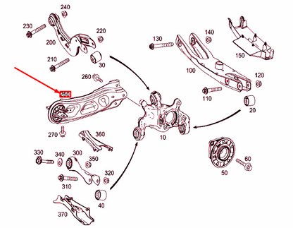 new mercedes-benz gla x156 rear right control radius rod a2423500400 original