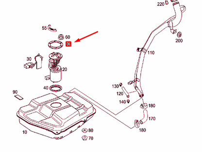 new mercedes-benz a w168 fuel delivery unit ring a1684710210 original