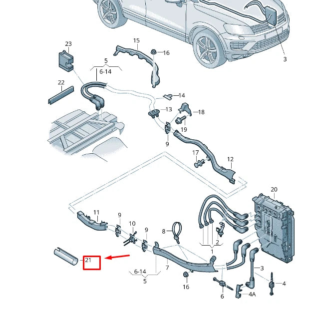 NEW VW TOUAREG 7P HIGH-VOLTAGE WIRING HEAT PROTECTION SLEEVE 7P0971461A