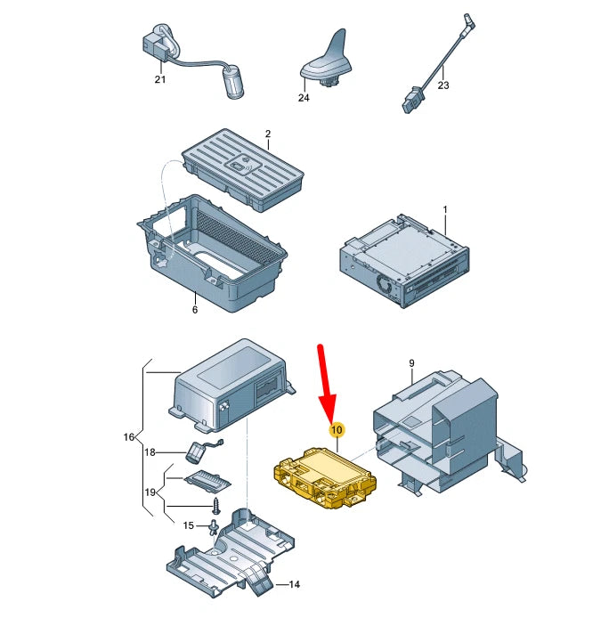 NEW AUDI A3 8V MOBILE COMMUNICATIONS 2-WAY SIGNAL AMPLIFIER 4M0035446 ORIGINAL