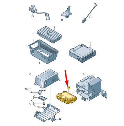 NEW AUDI A3 8V MOBILE COMMUNICATIONS 2-WAY SIGNAL AMPLIFIER 4M0035446 ORIGINAL
