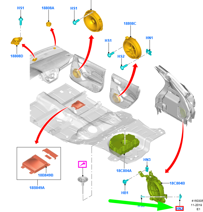 new ford fiesta mk7 speaker nut 5100903 w715197-s439 original