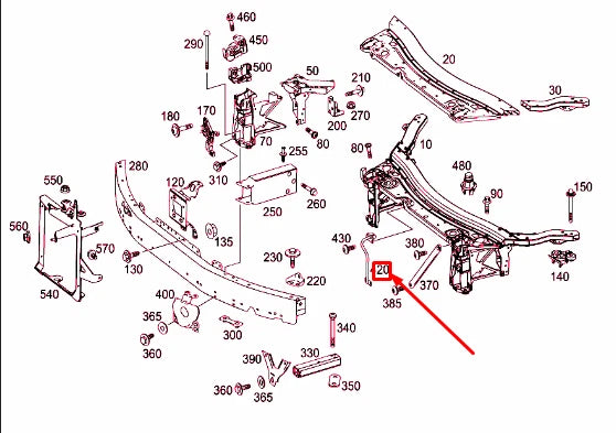 NEW MERCEDES-BENZ GLC X253 FRONT STIFFENING RETAINING HOOK A2538800064 ORIGINAL