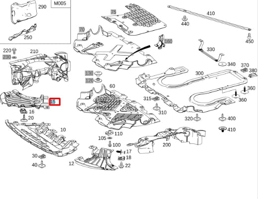 NEW MB S W222 FRONT RIGHT ENGINE COMPARTMENT COVER A2225202200 ORIGINAL
