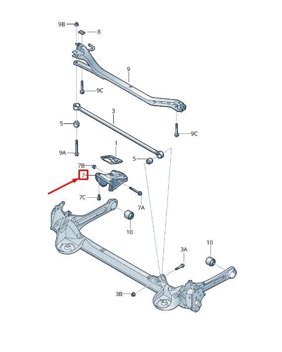 new vw beetle 5c right subframe reinforcement bracket 5c0501546b original