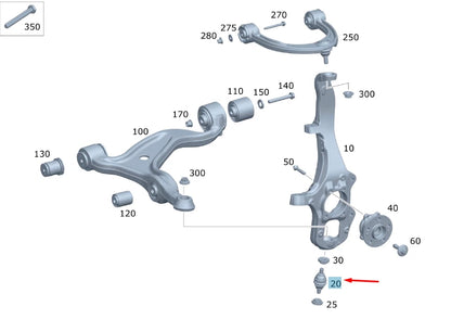 NEW MB GLE W167 FRONT STEERING KNUCKLE SUPPORTING JOINT A1673306300 ORIGINAL