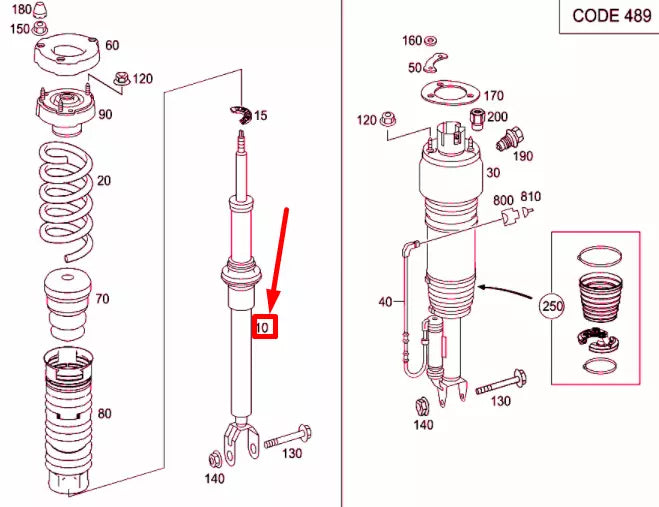 NEW MERCEDES-BENZ E W211 FRONT SHOCK ABSORBER A2113239300 ORIGINAL