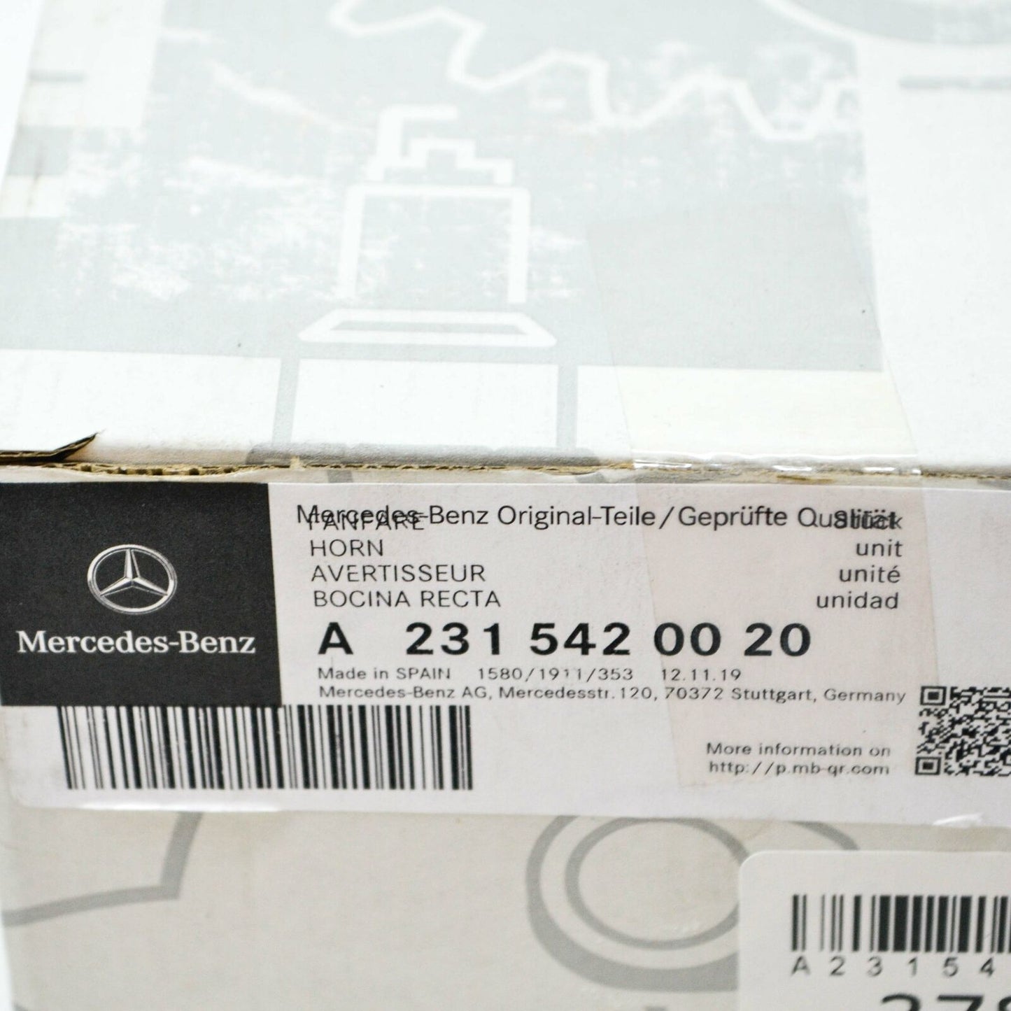 NEW MERCEDES-BENZ C W205 AMG FRONT RIGHT SIDE FANFARE HORN A2315420020 ORIGINAL