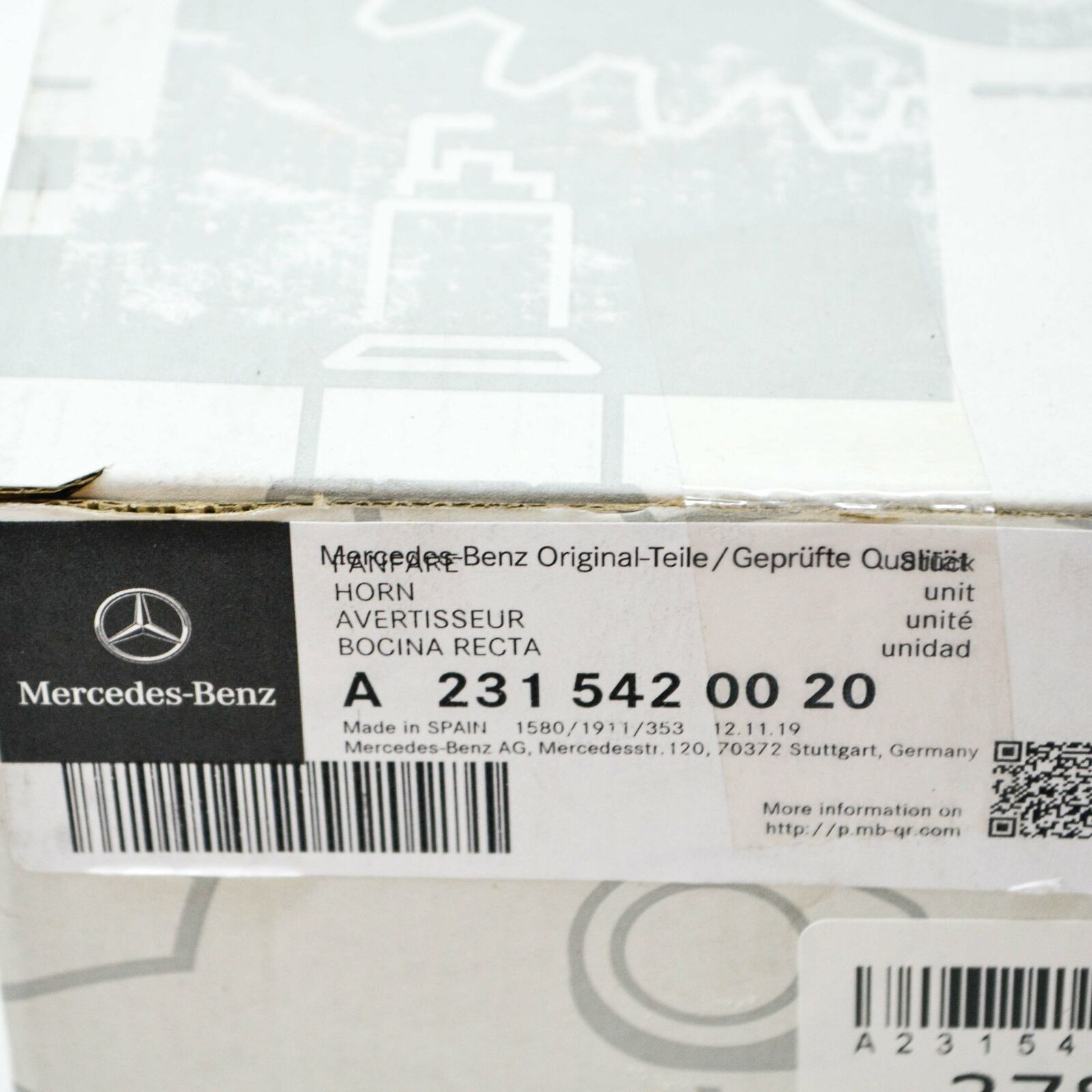 NEW MERCEDES-BENZ C W205 AMG FRONT RIGHT SIDE FANFARE HORN A2315420020 ORIGINAL