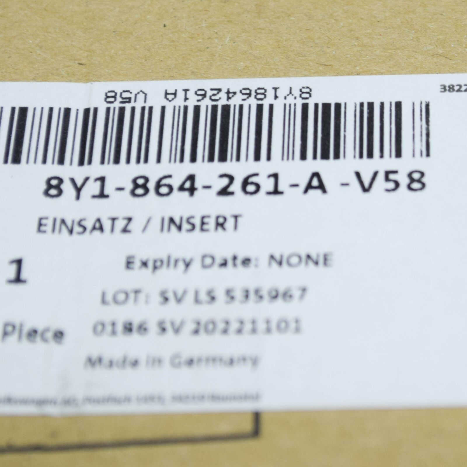 NEW AUDI A3 SPORTBACK 8Y CENTER CONSOLE TRIM LHD 8Y1864261AV58 ORIGINAL