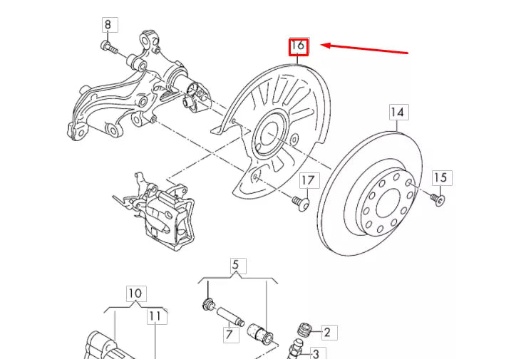 NEW VW GOLF MK7 REAR RIGHT BRAKE DISC PROTECTION COVER PLATE 5Q0615612T