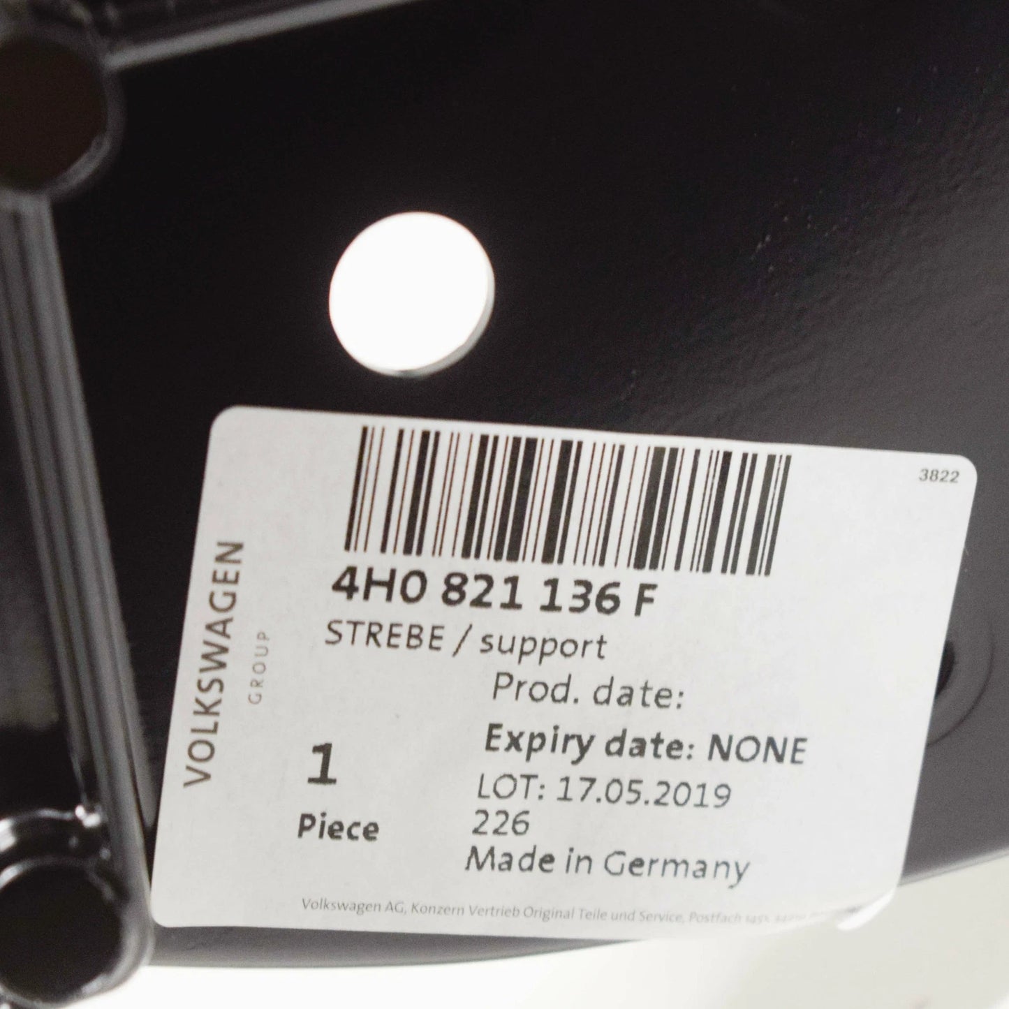 NEW AUDI A8 D4 RIGHT FENDER BRACE 4H0821136F